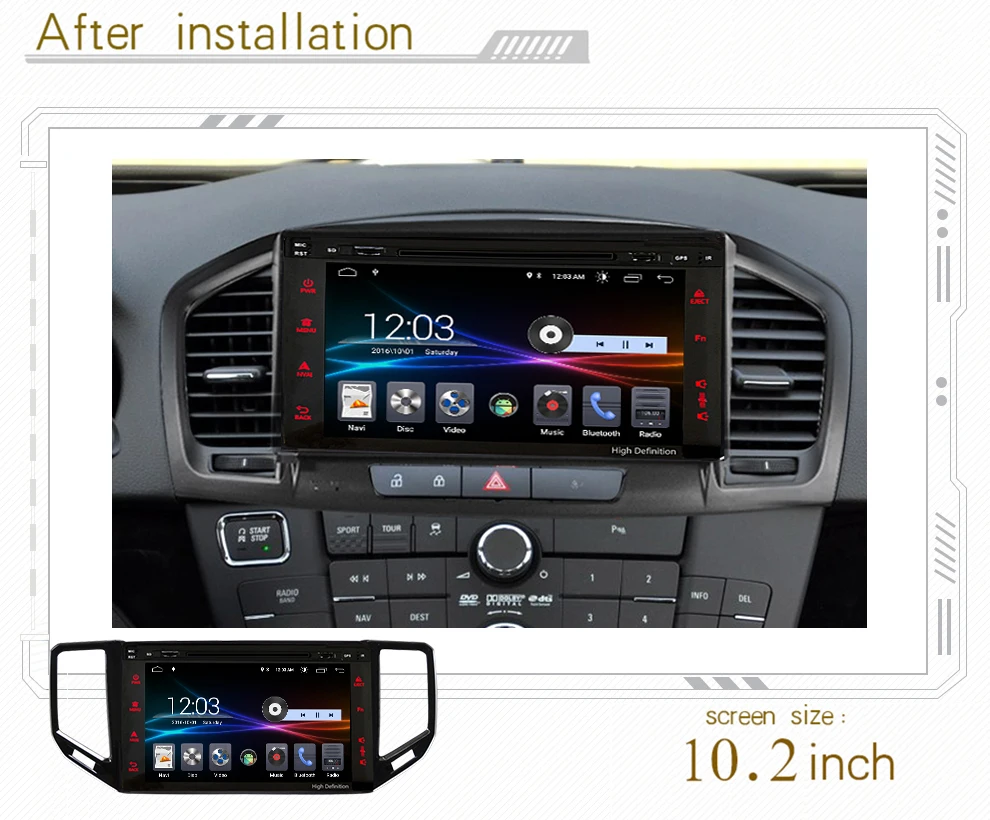 

4G LTE Android 8.1 car gps multimedia video radio DVD player in dash for opel insignia 2009-2013 year navigation stereo