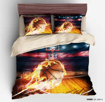 

3D Digital Printing Football king size Bedding Set Soccer Ball fire Net Duvet Cover Sets 100% Microfiber comforter bedding sets