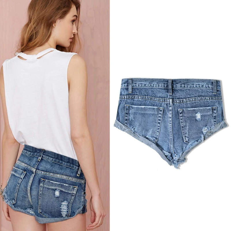 2017 Sexy Brand Women Cloth Denim Shorts Mid Waist Slim Ripped Cuffs 100% Cotton Hot Pants Female Hot Short Denim Jeans Pants (17)