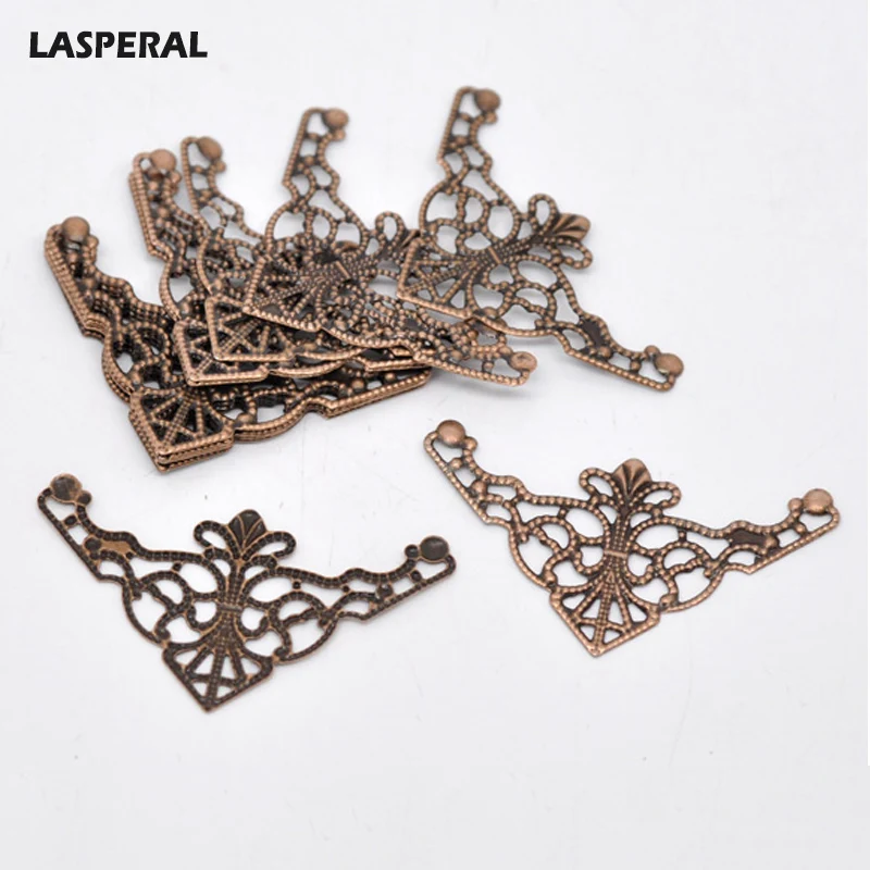 

LASPERAL 30-100PCs Copper Tone Filigree Wraps Cabochon For Jewelry Making Metal Connectors Findings DIY Craft Jewelry