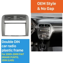 Seicane 2 DIN Auto radio fascia Lunetta Trim Kit di Copertura per il 2005-2009 FIAT GRANDE PUNTO (LHD) OEM Stereo Dash Installare Pannello di Targa della Vettura