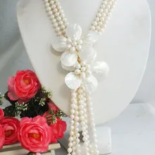 Ожерелье ручной работы из натурального пресноводного жемчуга/TC-WENDY657