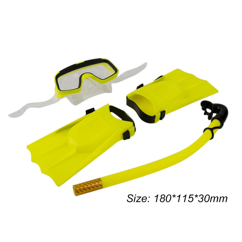 Snorkeling Diving Mask Underwater Swimming Mask Breathing Tube Long Fins Foot Flippers 3Pcs