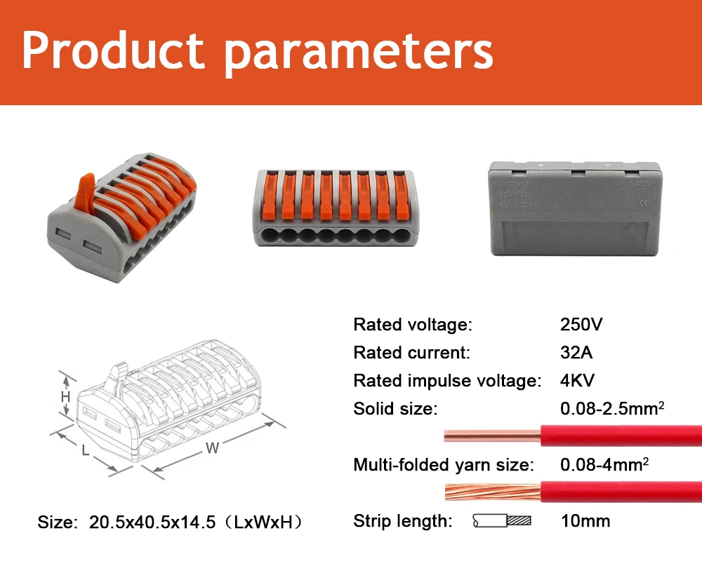 Тип в штучной упаковке провод компактный Универсальный разъем Клеммный блок домашний провод освещения разъем для внутреннего гибрида быстрый разъем
