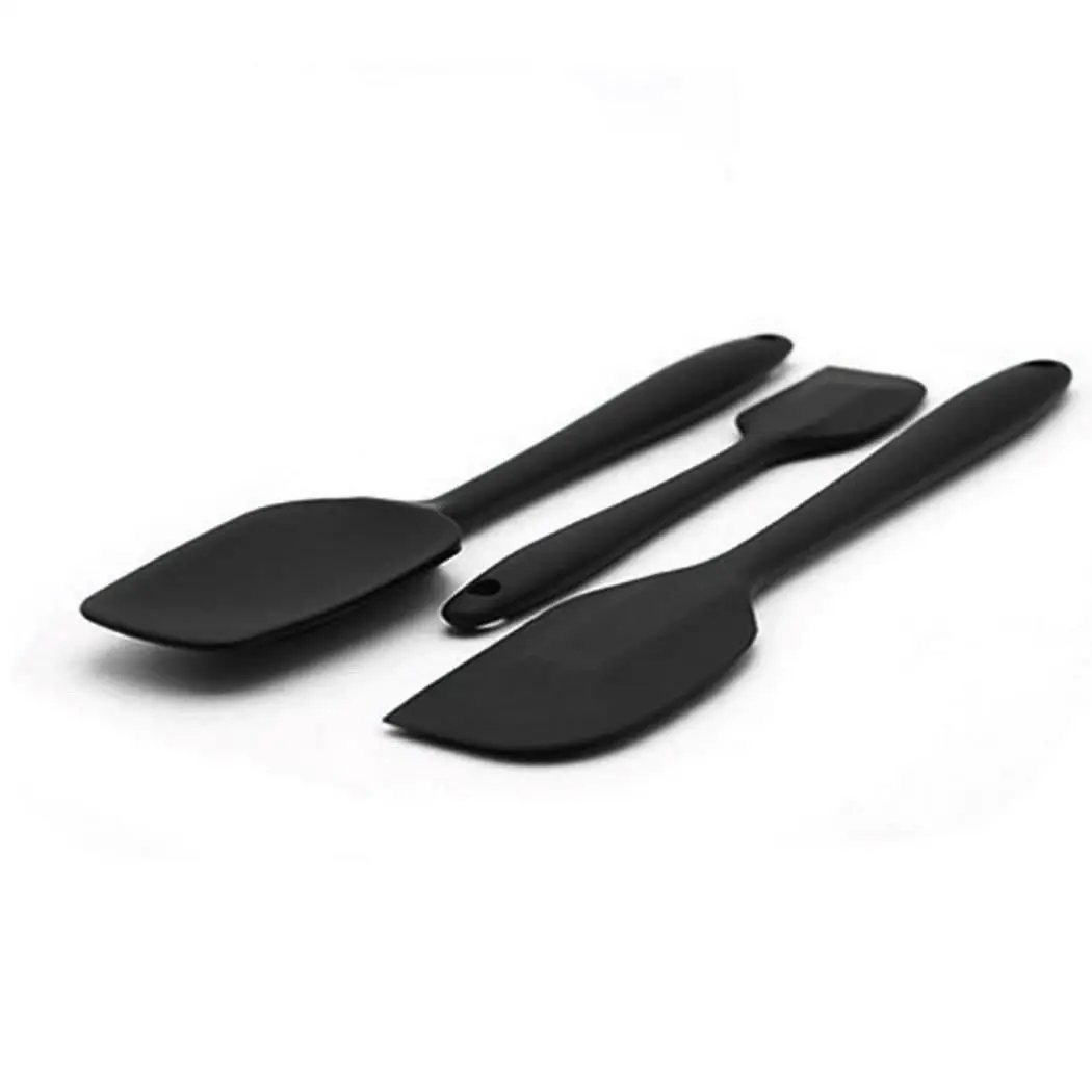 

Cake Spatula Butter Cream Mixing Scraper Set of (3Pcs) Silicone Black, Pink, Red Cooking Baking Decor Tool