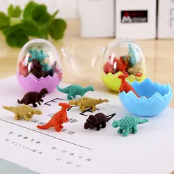 8 шт./лот творческий Kawaii Милые 3D Динозавр яйцо формы карандаш ластик канцелярские школьные резинки офисные принадлежности Студент