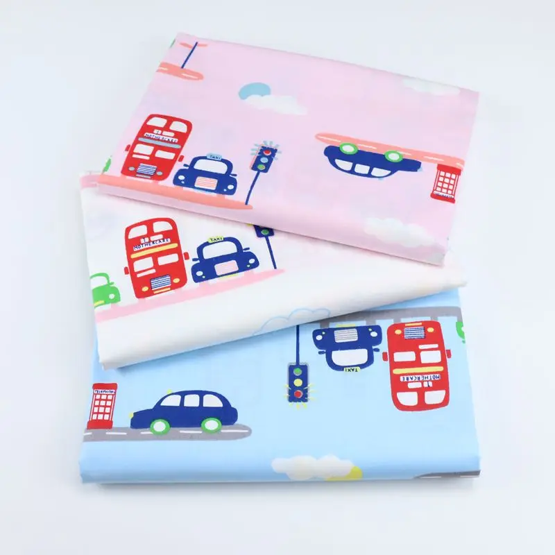 

BUS CAR 100% Cotton Fabric DIY Sewing Craft Patchwork Quilting Cushion Handwork Kids Toy Doll Cloth Dress Home Decor Tissus