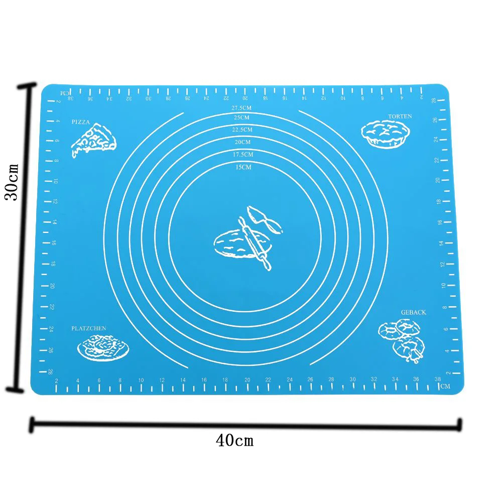 30*40 см силиконовый ролик для помадки коврик для теста и помадки прокатная доска для теста коврик для выпечки со шкалой