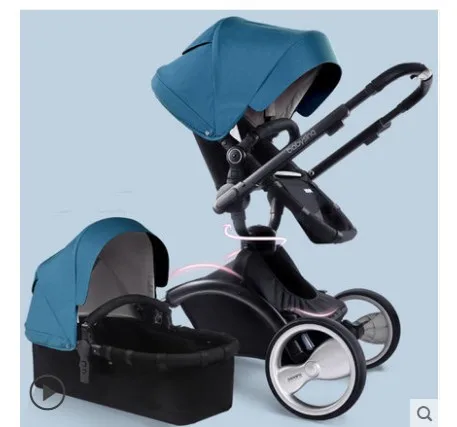 Высокая-вид детская коляска новорожденных ударостойкая складная детская коляска может для сидения и лежания вниз bb коляска - Цвет: Золотой