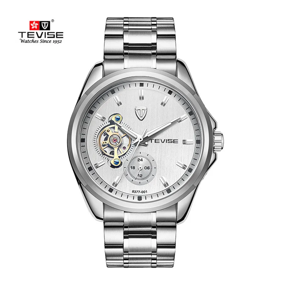 

Brand TEVISE Tourbillon Automatic Mechanical Watches Men Luxury Business Mens Wristwatch Male Clock Casual Black Bracelet Watch