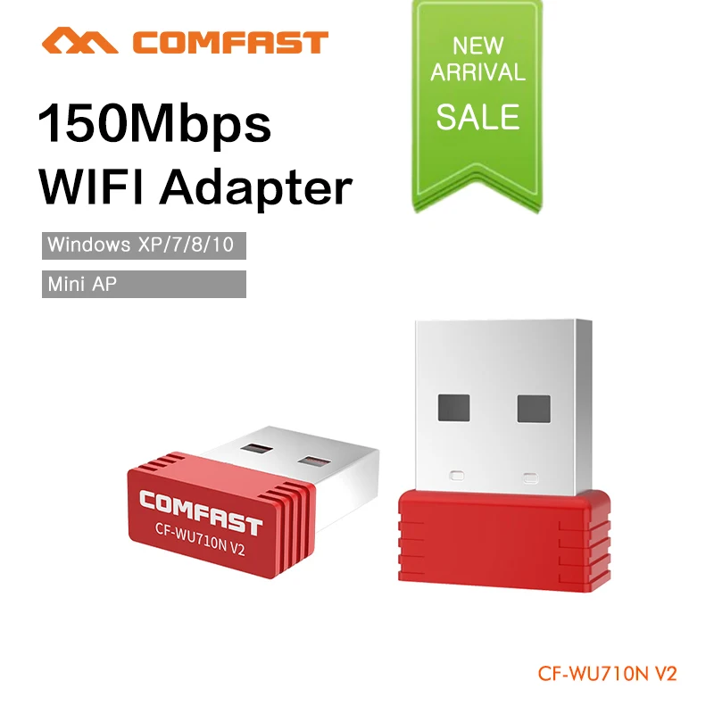 10 шт. Мини WiFi адаптер 150 Мбит USB Wi-Fi Телевизионные антенны mtk7601 чип 2.4 г Настольный