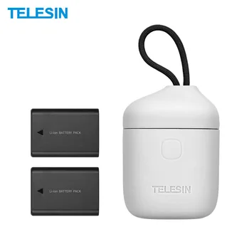 

TELESIN Allin Box Waterproof NPFW50 Battery Charger with Batteries Dual Channel Charger Support Read SD Card for Sony Alpha