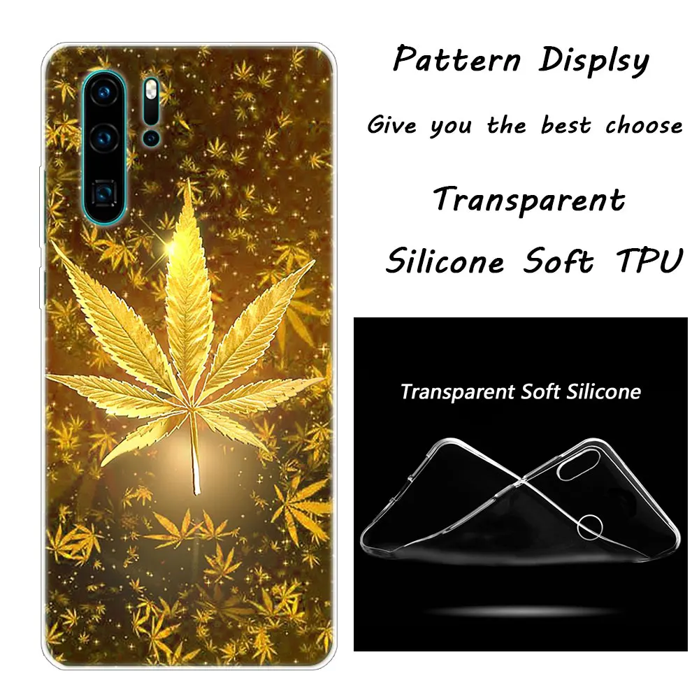 Abstractionism Art high weed Luxury Silicone Phone Case for Huawei P30 P20 Pro P10 P9 P8 Lite P Smart Z Plus NOVA 3 3i - Color: 015