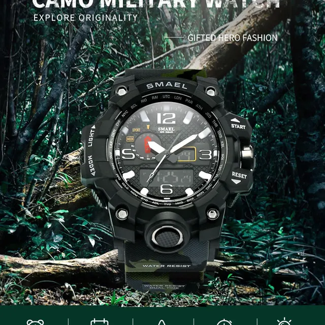 SMAEL Marka Fashion Watch mężczyźni wodoodporny Sport Military Zegarki 1545 mężczyźni luksusowy zegarek analogowy kwarcowy podwójny wyświetlacz zegarek tanie i dobre opinie Quartz Wristwatches Complete Calendar Shock Resistant Rattrapante Stop Watch LED display Auto Date Water Resistant Back Light Chronograph Multiple Time Zone Alarm Perpetual Calendar SMAEL Marka Fashion Watch mężczyźni wodoodporny Sport Military Zegarki 1545 mężczyźni luksusowy zegarek analogowy kwarcowy podwójny wyświetlacz zegarek tanie i dobre opinie Quartz Wristwatches Complete Calendar Shock Resistant Rattrapante Stop Watch LED display Auto Date Water Resistant Back Light Chronograph Multiple Time Zone Alarm Perpetual Calendar