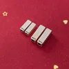 100% 925 Sterling Silver Rectangle Charm Beads Simple S925 Silver Geometry Spacer Beads DIY Jewelry Making Bracelets Accessories 4