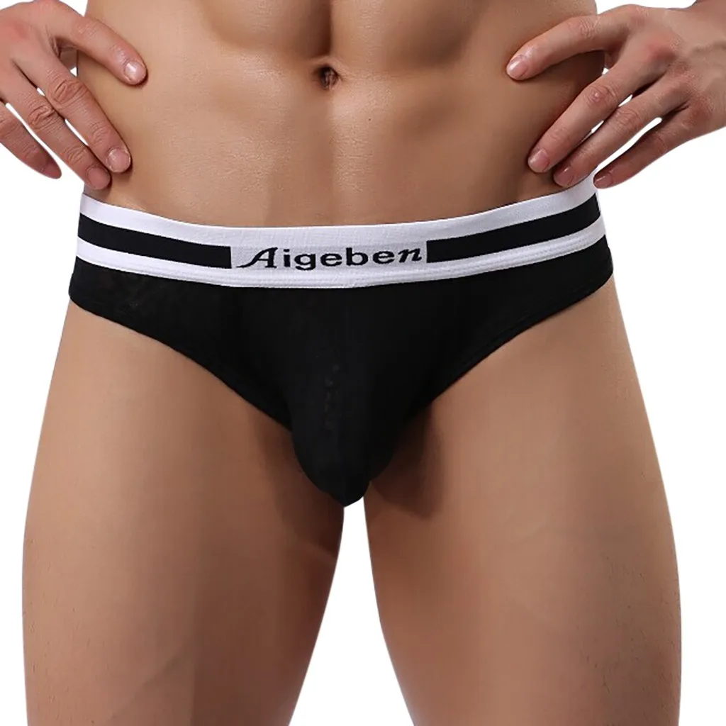 

MUQGEW mens underwear briefs seamless Men's Sexy Lace Breathable Natural After Butt Briefs Breathable Youth Thong Briefs boxer