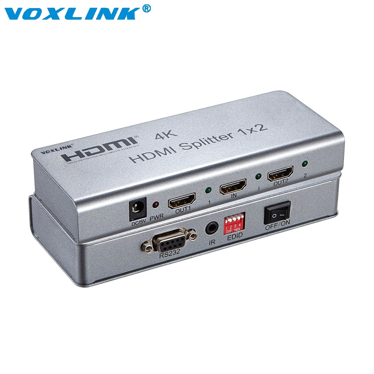 Voxlink Ultra HD 4 К версия V1.4 HDMI Splitter 1x2 1-2-out Поддержка EDID управления ИК расширение hdcp1.4