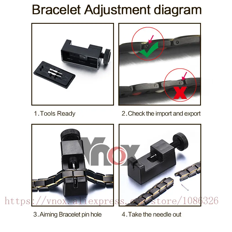 Vnox Для мужчин Здоровый Магнитный Браслет Energy длинные Нержавеющая сталь Ювелирные изделия Регулировка Инструмент