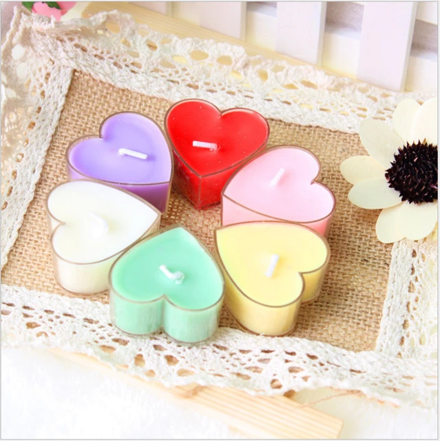 9pcs aroma candle scented fragrance candle wax heart shape