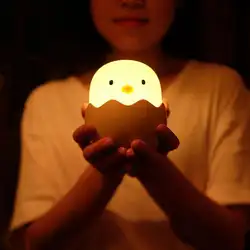 Силиконовые куриное яйцо Touch Сенсор светодио дный ночник ребенок дети USB зарядка романтическую атмосферу ночника