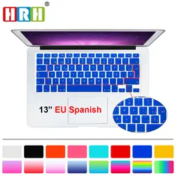 HRH силиконовые водостойкие силиконовые клавиатуры Чехлы для мангала Скины протектор MacBook Air Pro 13 15 17 Mac book испанский ЕС Версия