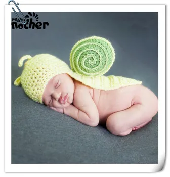 

Newborn Photography Props Baby Clothes Photography Snail Shape Crochet Handmade Hat Set Cute Baby Photo Props Shoot Accessories