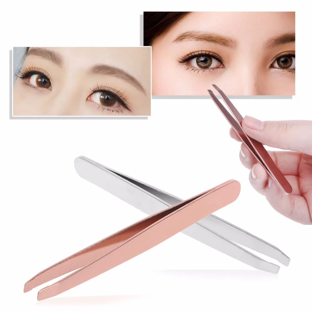

Women Professional Hair Removal Eyebrow Tweezer Stainless Steel Slant Tip 8cm