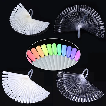

20Pcs 32Pcs Color Card False Nail Tips Fan Transparent White Nail Art Practice Display Tools