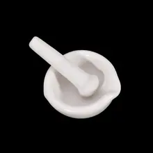DHDL White Porcelain Mortar Salt And Pestle Pedestal Bowl Garlic Press Pot Herb Mills Pepper Spice Grinder Pugging Pot 6 ml