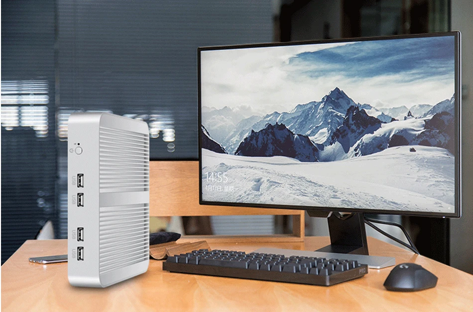 Безвентиляторный мини-ПК Intel i7 5500U Windows 10 8GB ram 120GB SSD 300M WiFi Dual NIC Gigabit Ethernet 8xusb HDMI VGA 3g/4G LTE