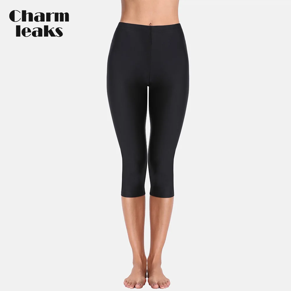 Charmleaks Women High Waist Swimming Pants Ladies Tankini Bottom Solid Swimwear Capris Pants Boardshort Swimming Bottoms Charmleaks Women High Waist Swimming Pants Ladies Tankini Bottom Solid Swimwear Capris Pants Boardshort Swimming Bottoms