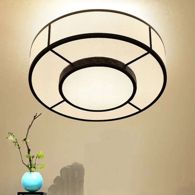 

Chinese style roun ceiling lamp living room lamp atmosphere circular book tenant room lamp simple LED bedroom lamps ZA ZL483