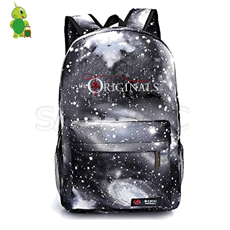 Дневники вампира галактика пространство ежедневный рюкзак школьные сумки для подростков женщин мужчин повседневный рюкзак для путешествий Детский рюкзак для книг - Цвет: 8