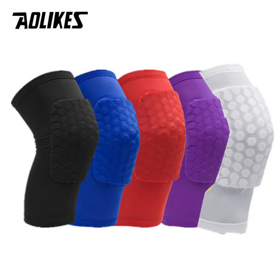 AOLIKES 1 шт. ячеистые наколенники баскетбольные спортивные волейбольный наколенник наколенники Поддержка футбольного компрессионного рукава для ног