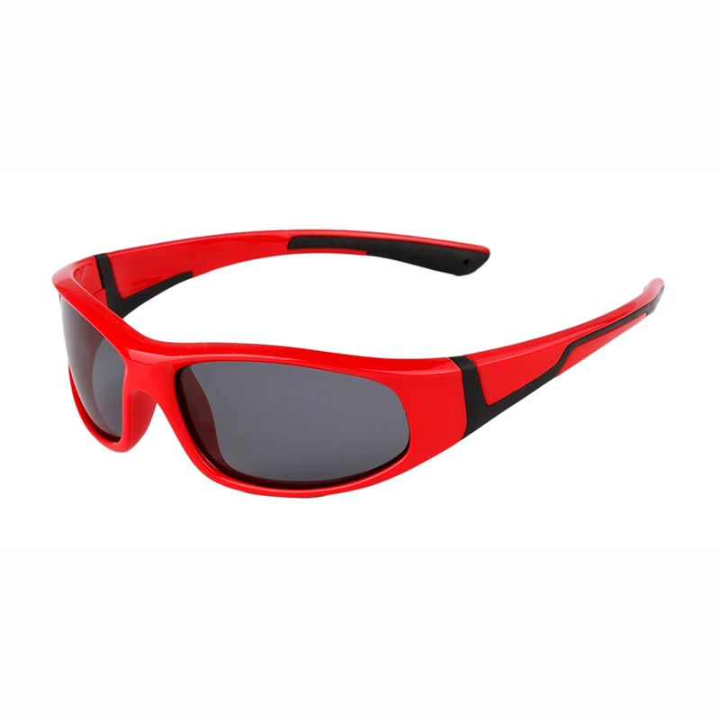 JIANGTUN супер светильник для детей TR90 поляризованные солнцезащитные очки Детская безопасность Брендовые очки гибкие резиновые Oculos Infantil - Цвет линз: Red Black
