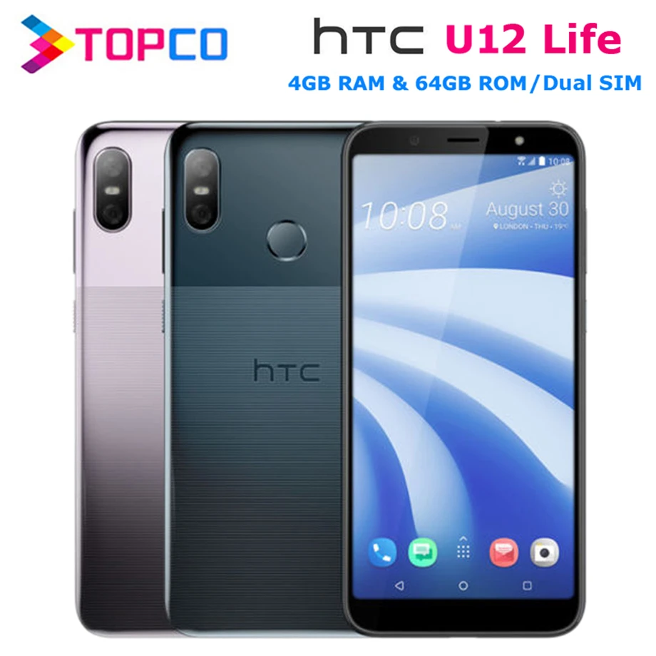 

HTC U12 Life Original Unlocked 4G Android Mobile Phone Octa Core 6.0" 13MP 4GB RAM 64GB ROM Dual SIM Fingerprint NFC