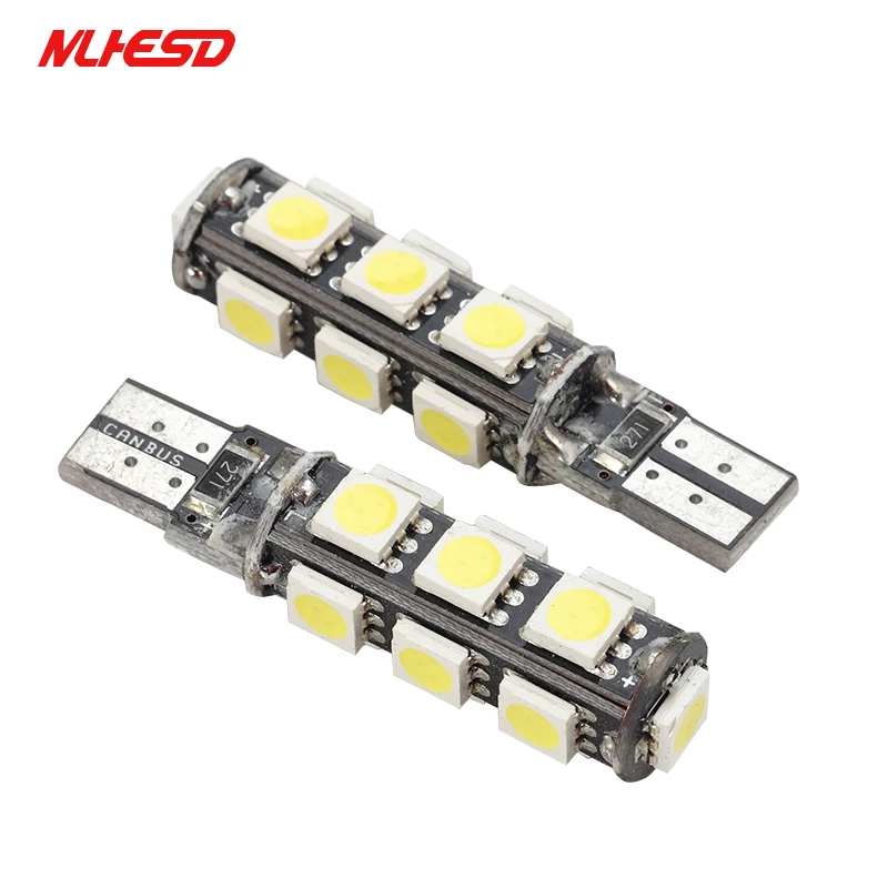 1xT10 Canbus 194 W5W 5050 13 smd Автомобильный светодиодный белый светильник без ошибок, парковочные лампы, светильник для багажника, номерного знака, задний фонарь, DC 12V светильник