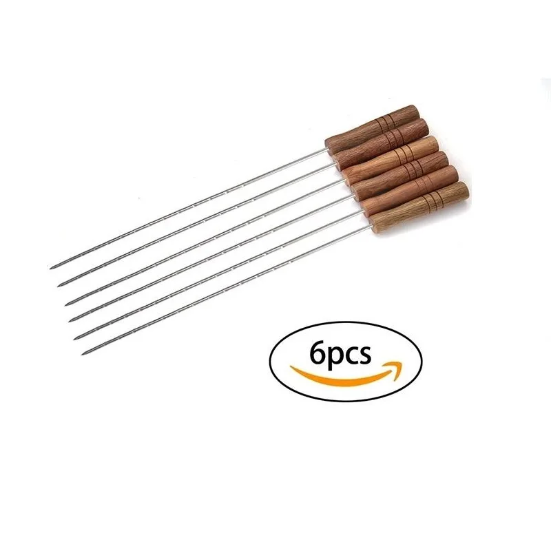 Wood bbq skewers with bag  (8) - 