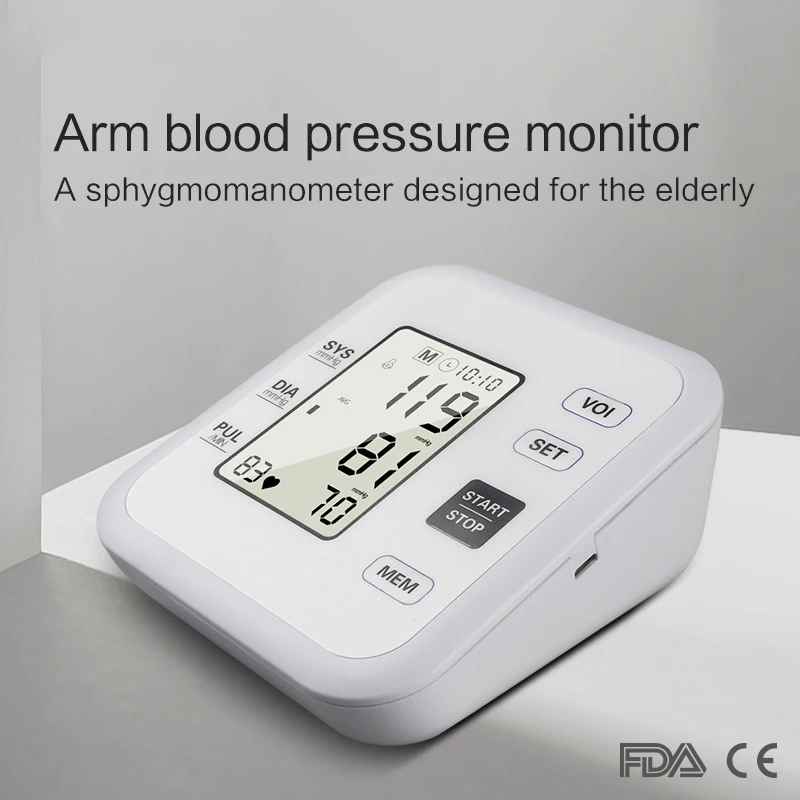 

pr+mise Automatic digital upper arm blood pressure monitor heart rate pulsometer portable sphygmomanometer pulse meter
