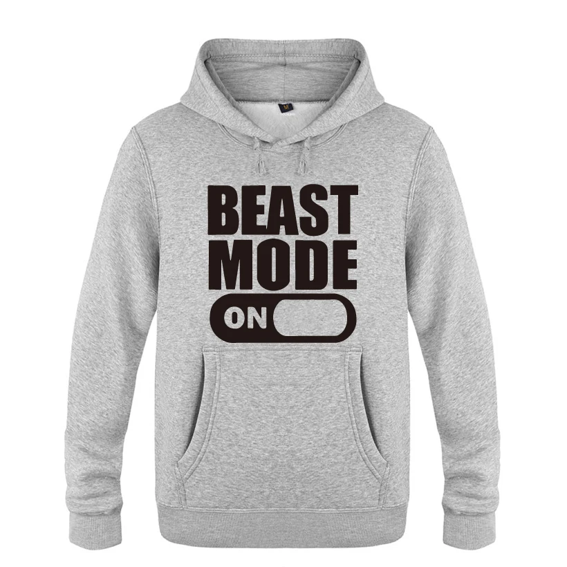Best Beast Mode On Creative Novelty Hoodies Men 2018 Men #039;s Pullover Fleece Hooded Sweatshirts