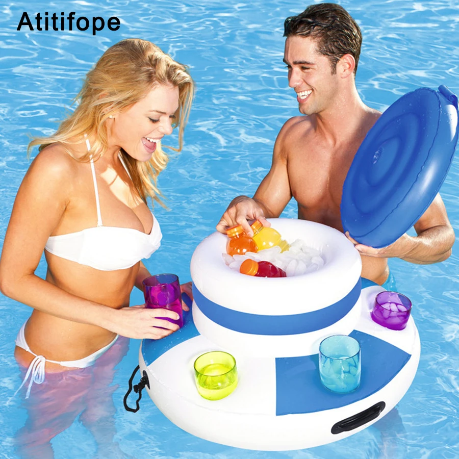 Support gonflable de seau à glace gonflable d'eau de seau de barre pour le téléphone portable cola boisson support de verre accessoires de piscine
