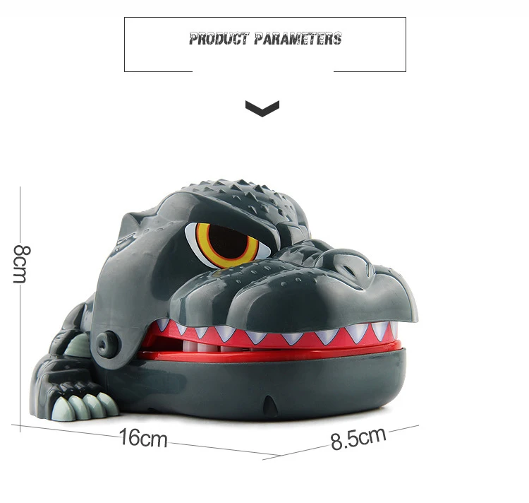 Большой бульдог крокодил, акула рот дантиста кусает за палец игра игрушка забавный кляп взаимодействие шутка игрушка для детей дети играть забавные подарки - Цвет: Черный