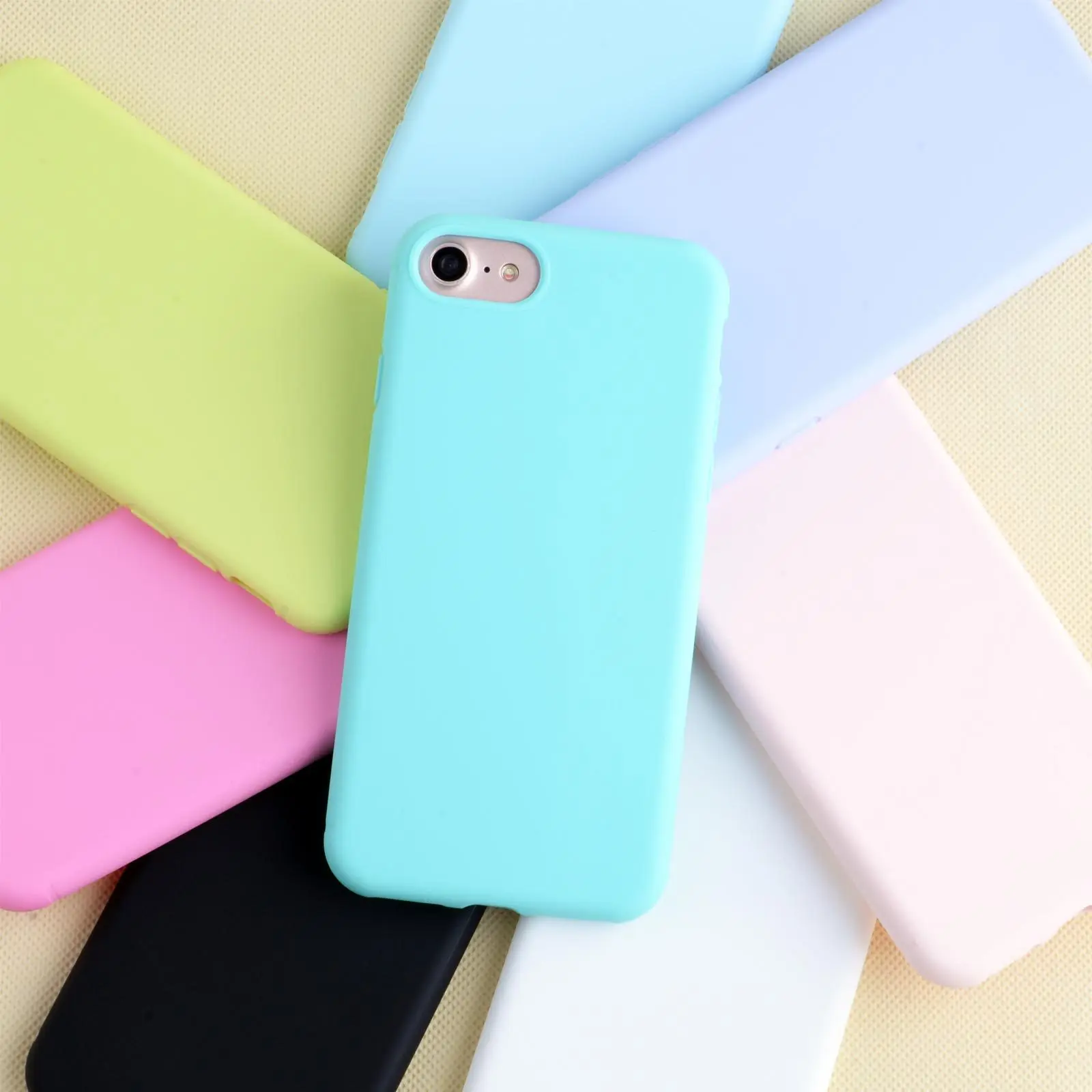 

Luxury Soft Back Matte Color Cases for iPhone 7 plus 8 6 6splus X XS max XR 5 5s SE Case Shockproof TPU Silicone Back Cover Capa