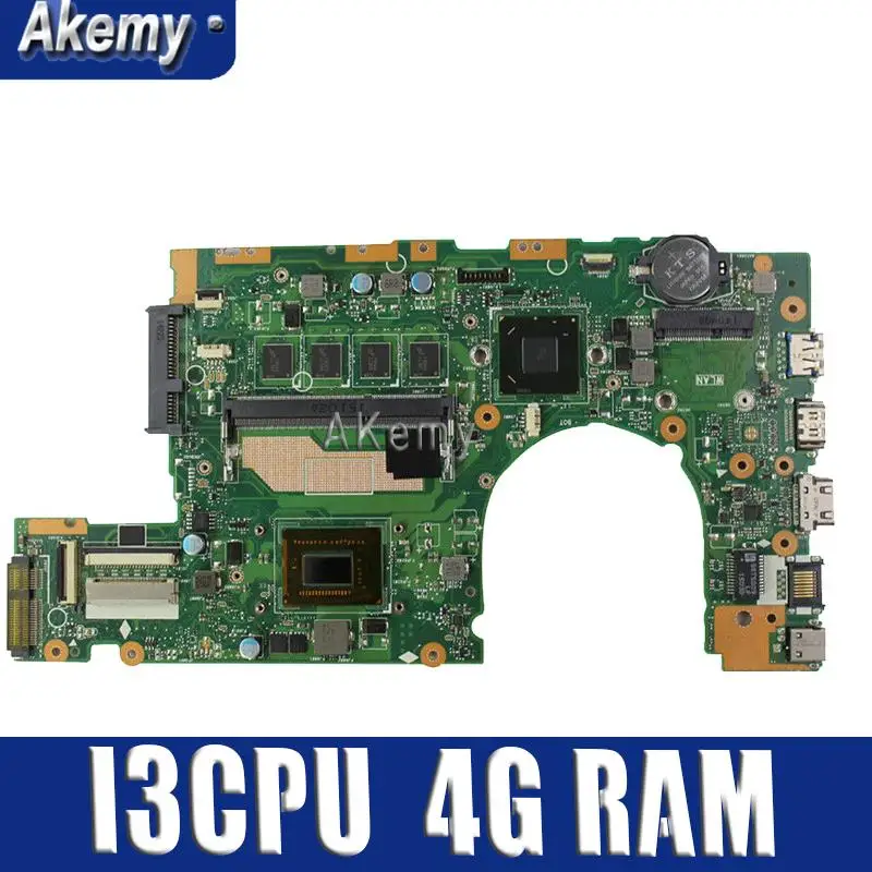 new motherboard S300CA For ASUS S300CA VivoBook S300C Laptop motherboard S300CA mainboard I3CPU REV2.1 4G RAMnew motherboard