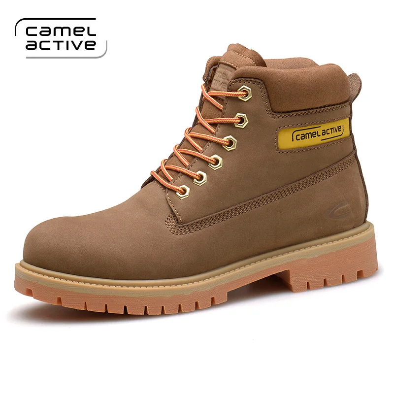Camel Active Botas de moto de cuero partido para hombre, botines planos con  cordones, para Otoño e Invierno|Botas de nieve| - AliExpress
