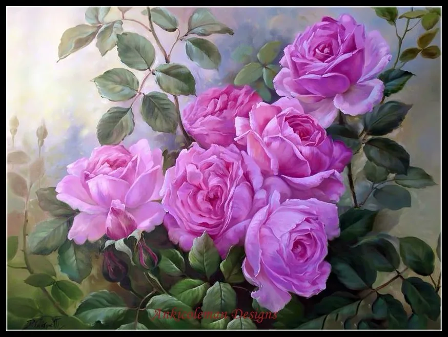 Prezzo Ricamo Contato Kit Punto Croce Needlework Artigianato Arti FAI DA TE Fatti A Mano Decor Rose di colore 14 ct DMC 5