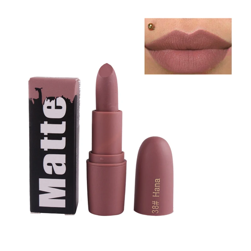 MISS ROSE Lipsticks For Women Sexy Brand Lips Color Cosmetics Waterproof Long Lasting Miss Rose Nude Lipstick Matte Makeup - Цвет: 38