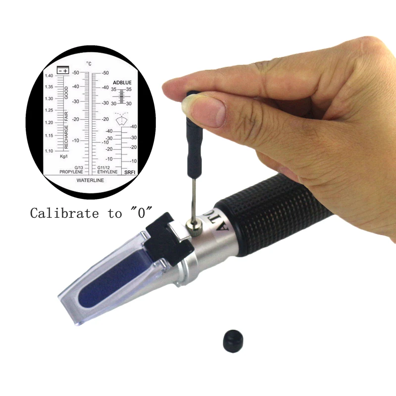 4 in 1 Refractometer Antifreeze Adblue Engine Fluid Adblue Propylene Ethylene Glycol Car Cleaning Battery Fluids Tester ATC +Box