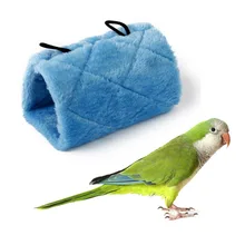 Pet Parrot Bird Hammock Hanging Cave Cage Snuggle Happy Hut Tent Bed Bunk Toy Blue Green