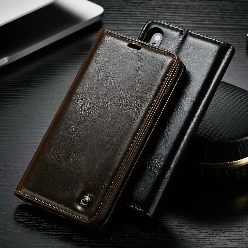 

CaseMe Original PU Magnetic Flip Wallet Case for iphone X 10 Business Style 360 Full Protection Stand Case Cover for iphone X